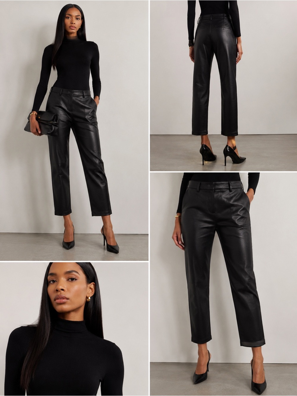 Vince 100% Lamb Leather Ankle Trousers NWT Size 4/26 $1,195 - Picture 1 of 7